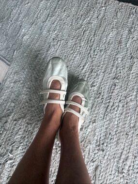 Zara Mint green satin  Mary Jane sneaker size 39